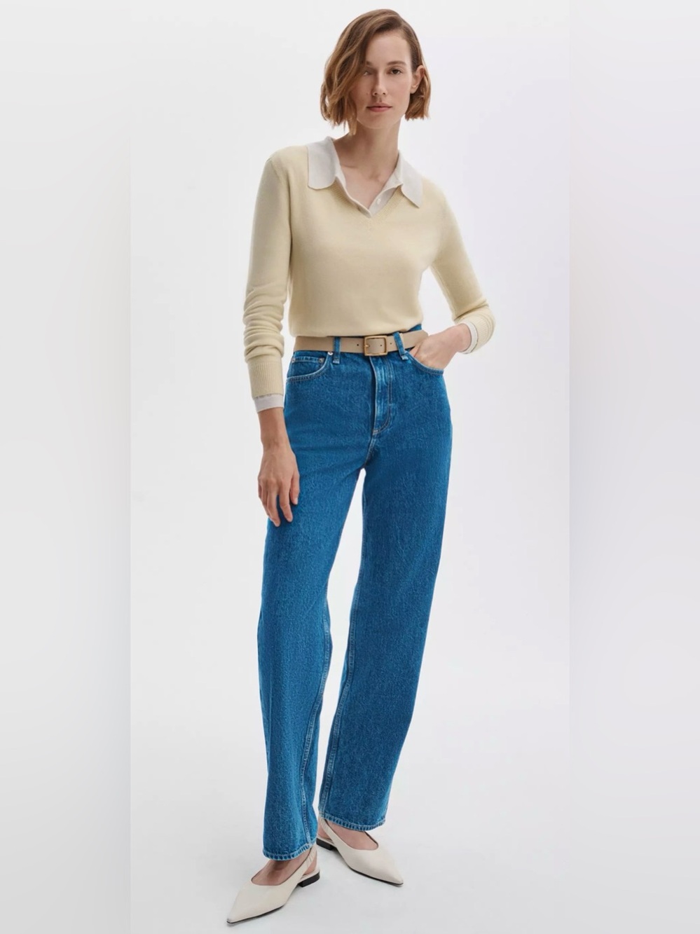 rag & bone Shea Relaxed Straight Jeans, 30, Cornflower